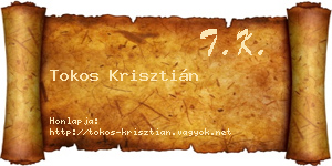 Tokos Krisztián névjegykártya